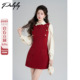 Palglg法式 复古红色背心连衣裙女冬季 高级感气质小香风收腰a字裙