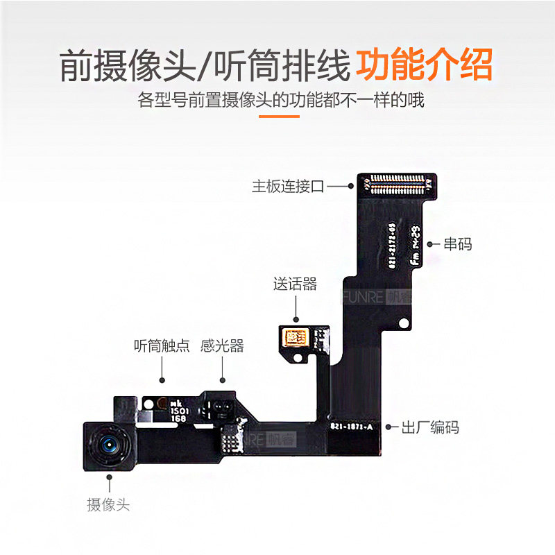 适用于苹果iphone6 听筒排线6sp 78p前置摄像头语音视频送话器