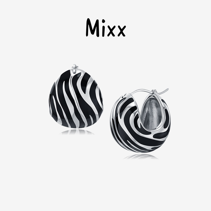 Mixx靡诗精致通勤925银针动物纹理永恒银色耳环百搭款,饰品/流行首饰/时尚饰品新,耳环,淘宝优惠券,粉丝福利购,淘宝优惠卷