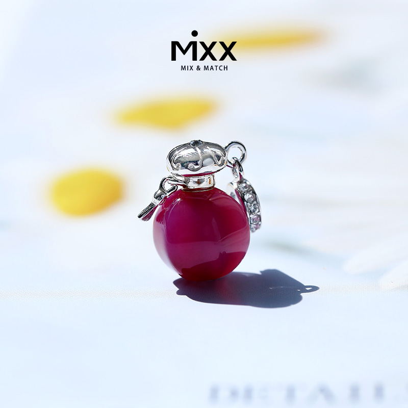 mixx925银饰品紫色香水瓶水晶项链女原创设计吊坠送女友礼物P4589