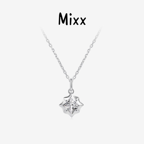 Mixx靡诗璀璨星S925银棱光项链锁骨链通勤百搭高级感