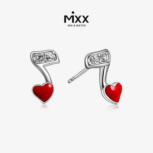 小众mixx新款音符小巧风银耳钉