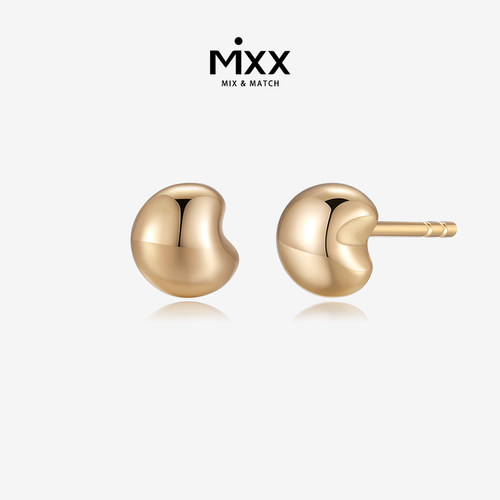mixx925纯银小豌豆小金豆耳钉