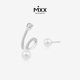 Mixx2023秋冬新款 925纯银天然淡水珍珠丝带AB版 耳钉轻奢小众设计