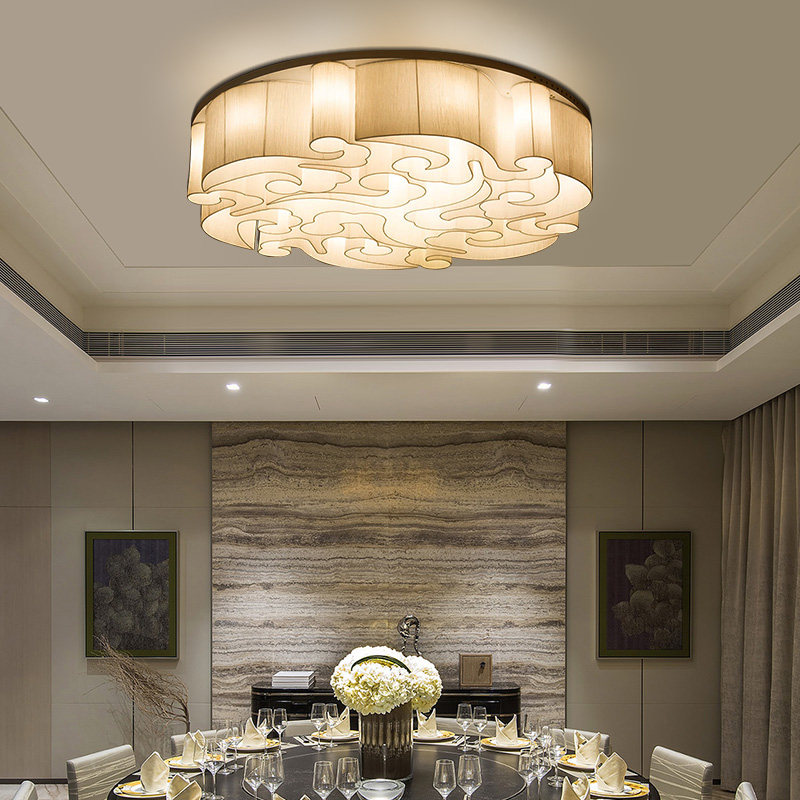 新中式吸顶灯酒店餐厅大堂包厢过道圆形艺术祥云茶室客厅书房灯具