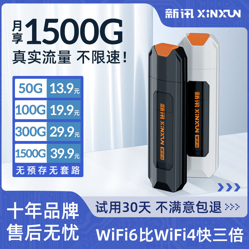 新讯x6随身wifi2025新款usb移动无线wifi全国通用4g网络携带宿舍上网无限速流量卡车载便携式家用插电路由器