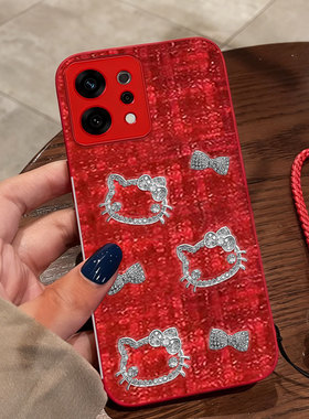 红色本命年布艺小香风适用OPPOFindX9手机壳春节A55s/2026年A36过年5本命年7喜庆A57 4G外壳Ace2名媛8结婚A32