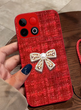 红色喜庆布艺适用荣耀Play10t手机壳外壳X60i名媛防摔4T保护套X70/2026年9T本命年5T喜庆X50i+结婚6T秋冬4T