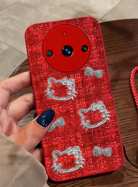 红色本命年布艺小香风适用realme真我11手机壳外壳V5 5G全包realme 真我Q2秋冬V13名媛12X春节NEO2过年 5G