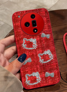 红色本命年布艺小香风适用OPPOFindX7手机壳本命年9喜庆6全包2/2026年A55s喜庆9名媛Ace秋冬K10冬天5过年A56