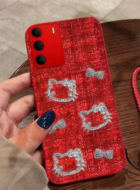 红色本命年布艺小香风适用realme真我V70手机壳全包12秋冬11保护套V20本命年Q5PRO喜庆12+冬天2/2026年V30