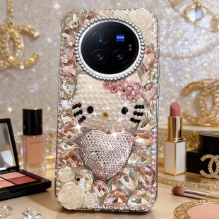 XFold2小众XFlip秋XFold3春 Fold＋网红带钻透明卡通 闪钻适用vivoXFold3Pro手机壳保护套XFold新品 春秋爆款