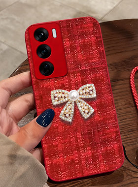 红色喜庆布艺适用Redmi红米Note15R手机壳秋冬9 4G/2026年14C本命年14结婚10X 冬天15防摔14R保护套8A名媛12