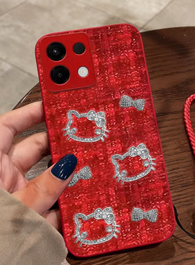 红色本命年布艺小香风适用OPPOK13手机壳结婚K12s保护套K10外壳k1春节A3 喜庆K9s喜庆K13Turbo冬天K12名媛