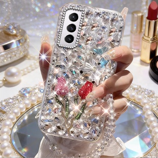 镶钻适用三星GalaxyS26手机壳保护套A54 5G网红A22 5G满钻S24小众A33 A24全包A52s奢华A82 5G女款 高级爆款