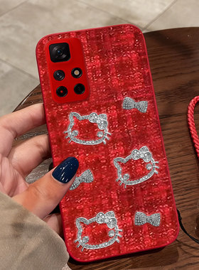 红色本命年布艺小香风适用Redmi红米Note11 5G手机壳名媛11+全包13 结婚13R春节15+冬天14C本命年11T喜庆15