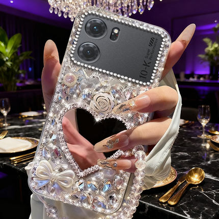 高端镶钻带镜子适用OPPOK10手机壳新款k13s小众15水钻RENO6PRO新年K9x过年11奢华k13x新品7se本命年K9全包k9