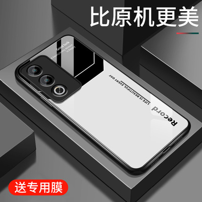 适用oppoa3x手机壳新款a3pro创意简约a3i玻璃硬壳保护套a3活力版男5G字母PKD130全包防摔软壳a3iplus高级外壳