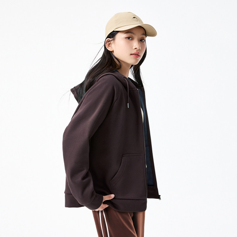 361运动外套女2025秋冬新开衫卫衣女加绒保暖外套舒适宽松休闲