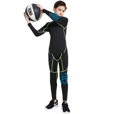 儿童专业运动护膝护肘防摔护具弹力大篮球足球速干透气打底防撞裤