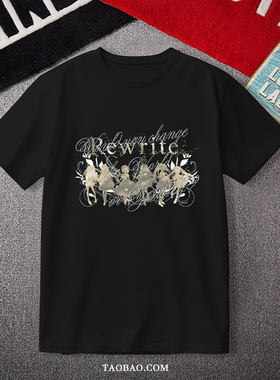 Rewrite 神户小鸟 中津静流 Key社动漫短袖T恤二次元纯棉衣服痛衣