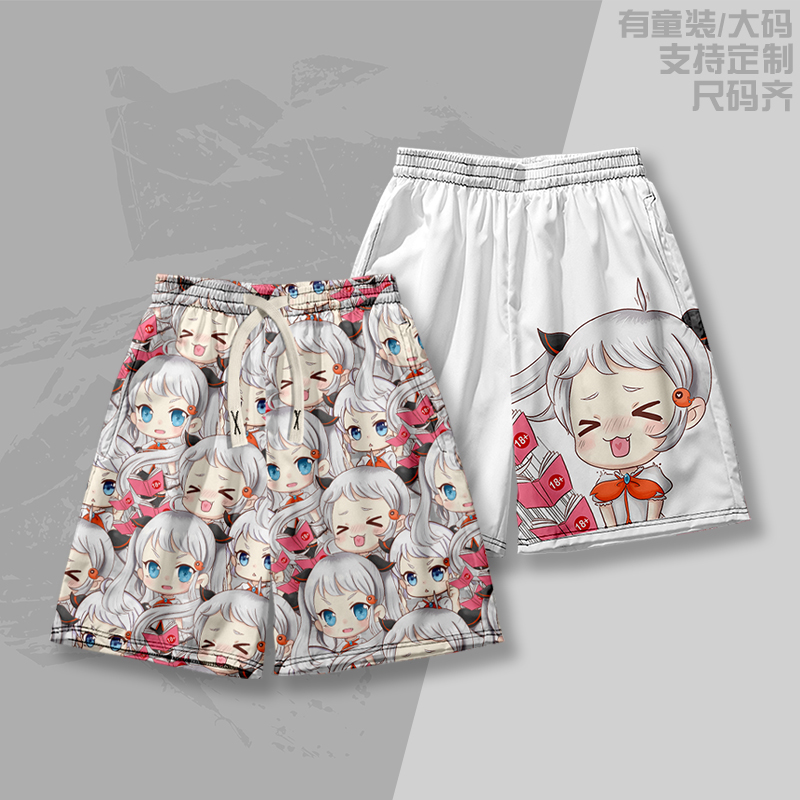 禁漫娘JM周边短裤男夏季宽松睡裤青少年休闲五分裤情侣海边沙滩裤