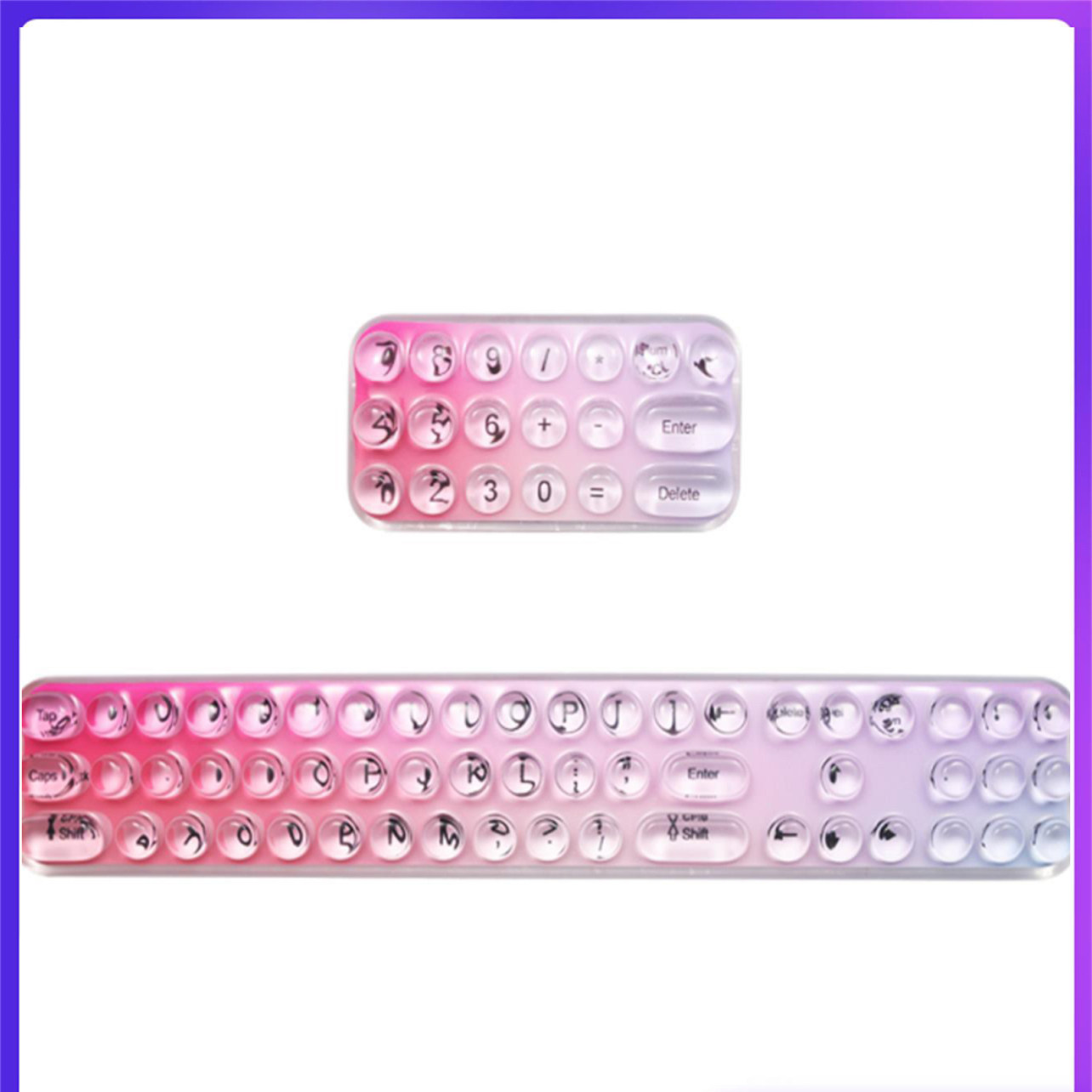 女生透明护腕鼠标垫套装办公好物男女桌键盘垫硅胶防水耐脏小护托