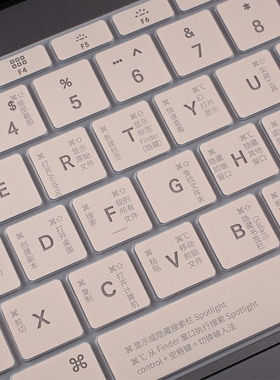 适用macbookpro键盘膜苹果电脑air13寸mac13.3笔记本15新款透光防水超薄可爱12os快捷键16保护膜14功能配件m1