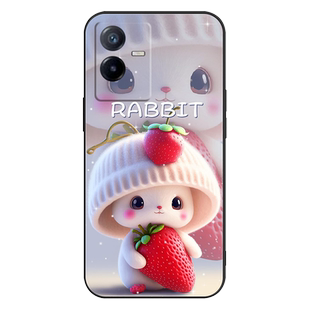 适用vivoIQOOZ6x手机壳vivo IQOO爱酷Z6x保护套iqooZ6X防摔全包软超薄情侣网红男液态硅胶女新款卡通萌兔定制