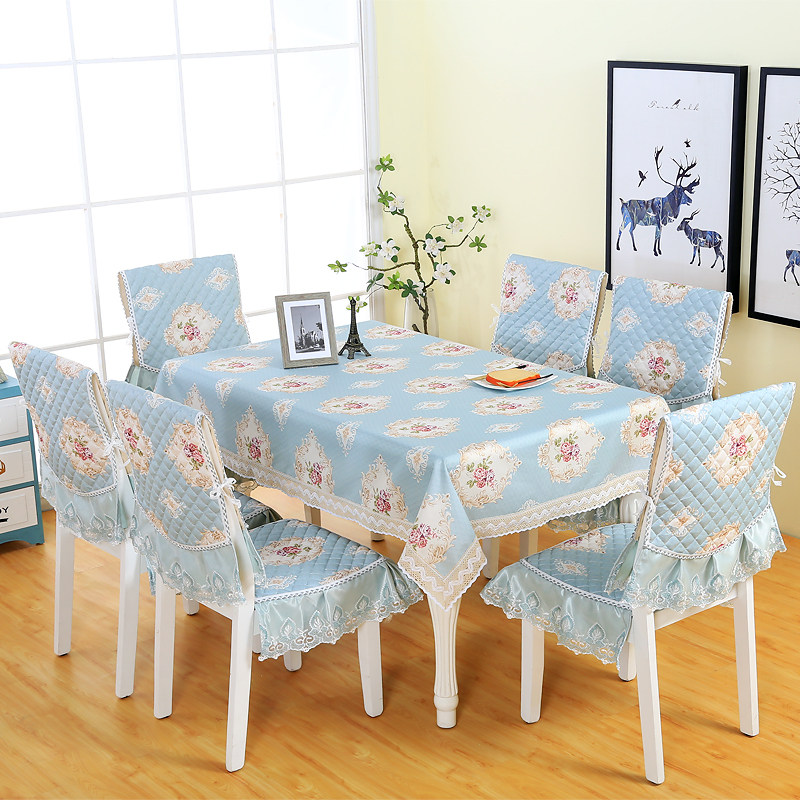 简约现代通用椅子套坐垫椅套桌垫家用餐椅垫套装长方形餐桌布布艺