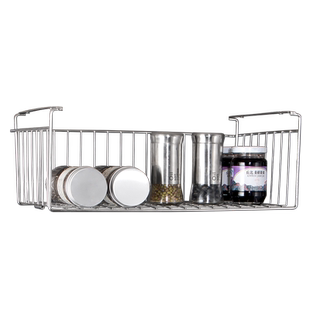 厨房橱柜下挂篮隔板分层架不锈钢多功能吊柜下挂架挂钩收纳置物架