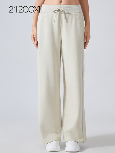 运动长裤女2025秋冬新款抽绳直筒通勤垂感宽松休闲健身瑜伽裤卫裤