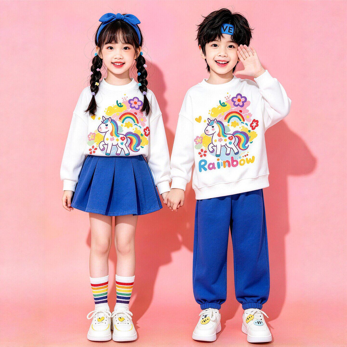 儿童啦啦队演出服幼儿园班服小学生运动会开幕式团体合唱表演服装