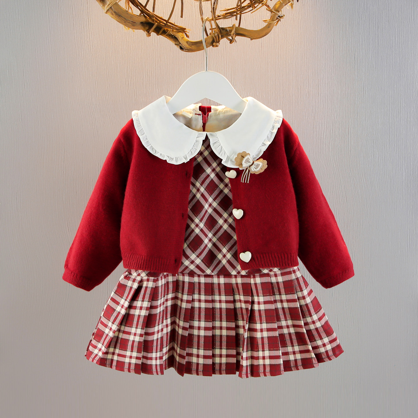 女童连衣裙套装2025新款洋气儿童针织开衫公主裙宝宝秋装礼服秋季,童装/婴儿装/亲子装,套装,淘宝优惠券,粉丝福利购,淘宝优惠卷