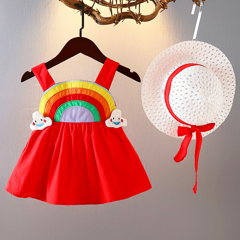 女童夏装连衣裙2025新款吊带款女宝宝韩版彩虹裙短袖可爱公主裙子,童装/婴儿装/亲子装,连衣裙,淘宝优惠券,粉丝福利购,淘宝优惠卷
