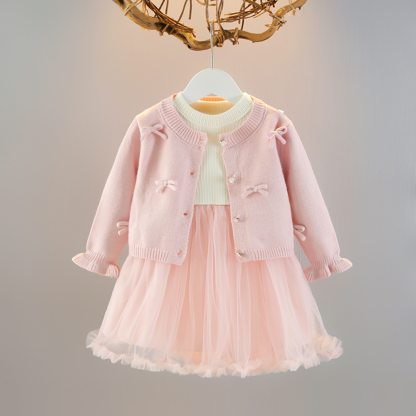 女童连衣裙秋装2025新款洋气儿童公主裙开衫套装周岁宝宝礼服春秋,童装/婴儿装/亲子装,套装,淘宝优惠券,粉丝福利购,淘宝优惠卷