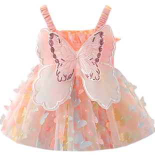 女童连衣裙夏装2025新款女宝宝礼服小童公主裙儿童吊带裙子夏季潮