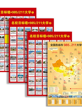 名校目标墙贴985  211大学介绍百所名校高考目标高考志愿填报指南