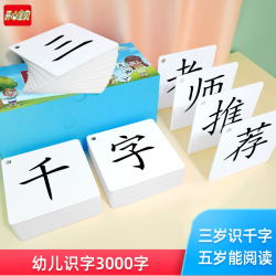开心宝贝 无图识字卡片3000字 3-6岁儿童小学生幼儿认字学字大卡