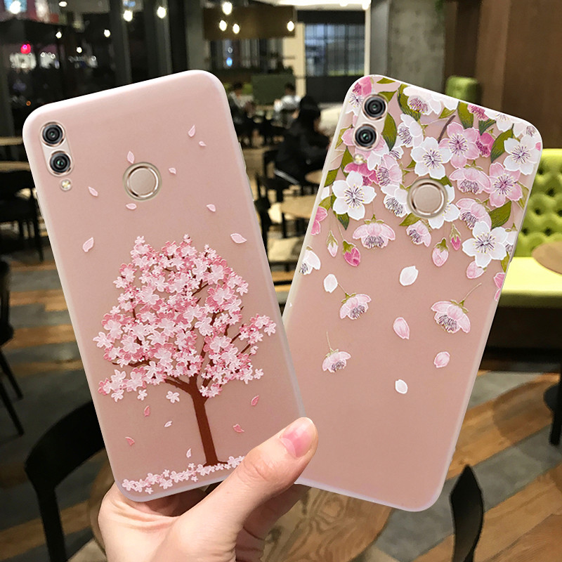 适用于华为荣耀9xpro手机壳女潮honor8xmax透明磨砂软壳max手机套潮牌畅玩7x少女款6全包防摔带挂绳樱花九pro