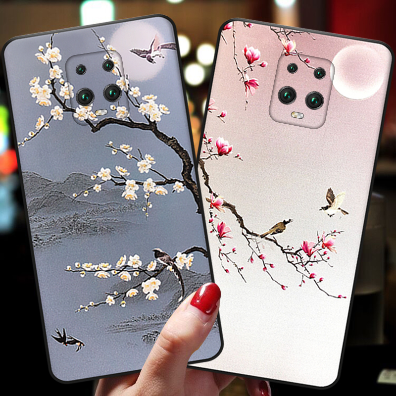 红米10x手机壳复古风小米10xpro硅胶软壳redmi10x pro4G磨砂x10镜头全包5g版保护套男女新款防摔个性创意梅花