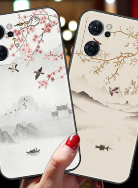 opporeno7pro手机壳复古风reno7se硅胶软壳opopreno7por+女款oppo全包防摔外壳0pp0带挂绳指环扣支架男保护套