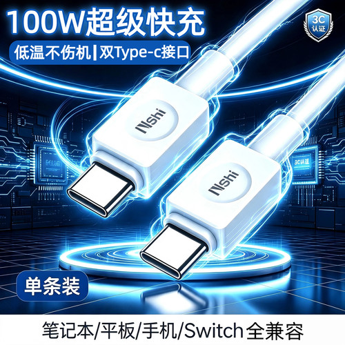 100W双C快充线｜手机笔记本通用