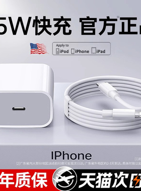 苹果17快充45W能适适用15iphone16promax充电器14pro充电头PD30W13数据线原装typec插头ipad手机套装正品一套