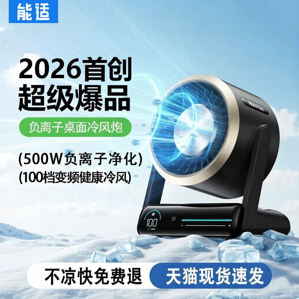 2026新款负离子循环桌面风扇家用图片