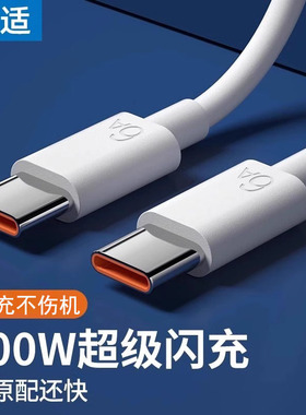 能适双typec口充电线tpyec双头pd100w超级快充适用华为小米苹果15笔记本电脑ipad平板手机充电线器usbc公对公