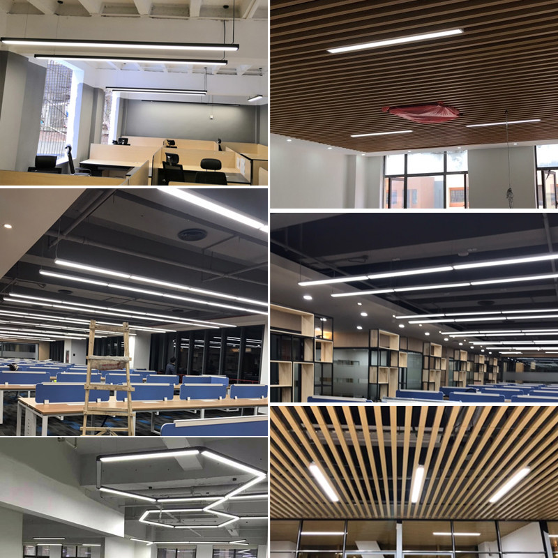 led方通长条办公灯天花灯条形木格栅吊顶灯长方形办公室铝专用灯