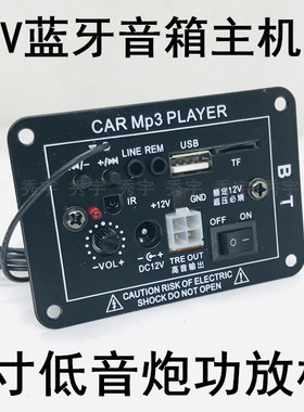 M5方形面板双2003解码器车载插卡功放板低音炮芯5寸12V低音炮主板