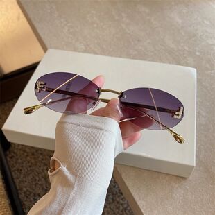 欧美复古F镶钻椭圆无框辣妹男女潮流网红明星街拍ins气质朋克风