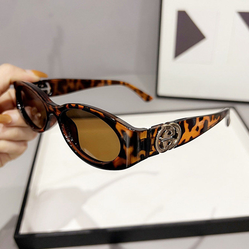 豹纹墨镜女高级感大脸男士太阳镜防紫外线2026年复古眼镜网红同款